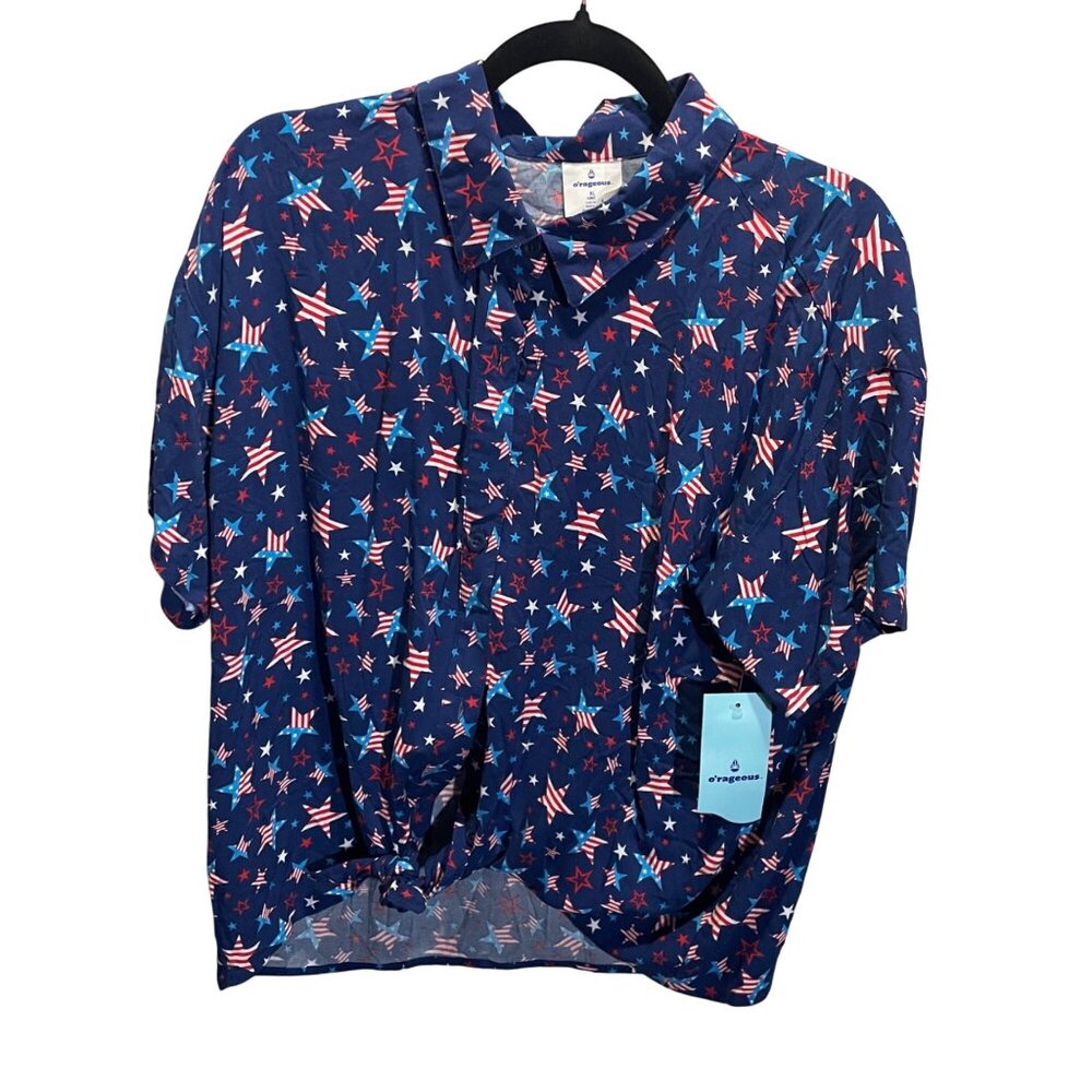 Orageous XL Juniors Cabana Top Blue Depths Stars Patriotic Style‎